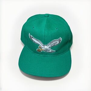 Vtg Rare NFL Philadelphia Eagles Kelly Green New Era Pro Model Wool Snapback Hat